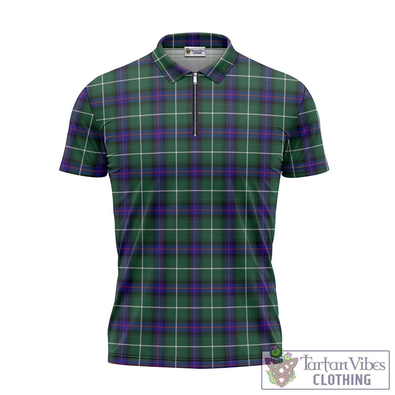 Tartan Vibes Clothing MacDonald of the Isles Hunting Modern Tartan Zipper Polo Shirt