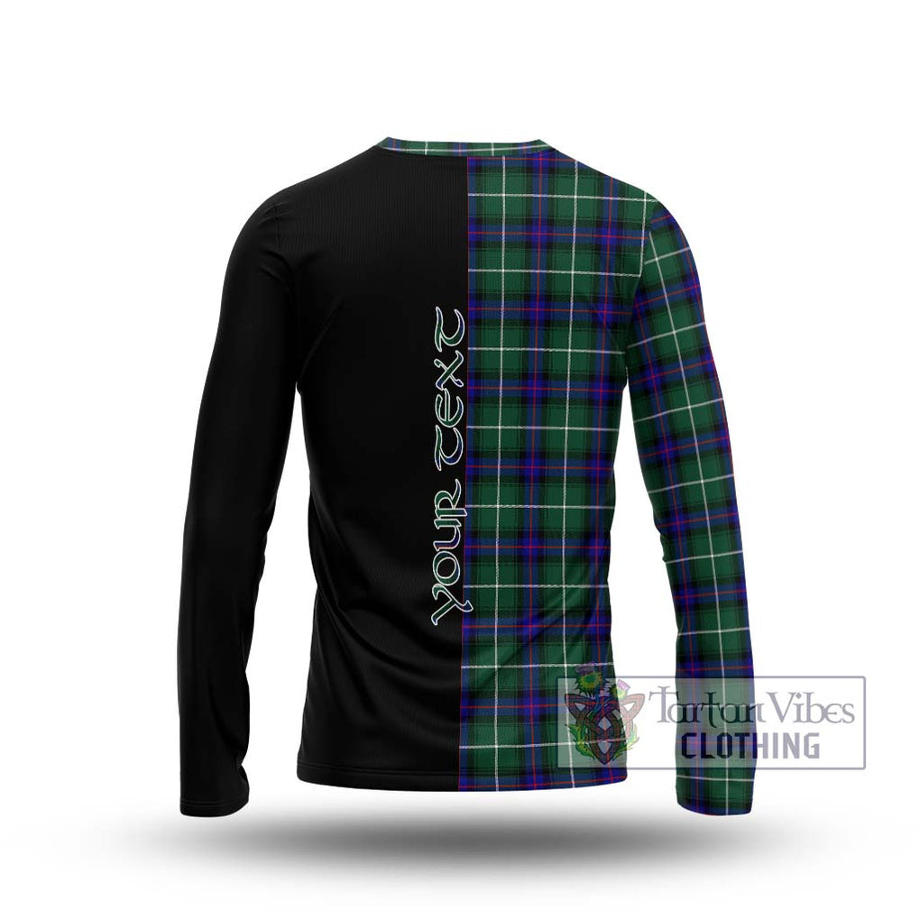 MacDonald of the Isles Hunting Modern Tartan Long Sleeve T-Shirt with Family Crest and Half Of Me Style - Tartanvibesclothing Shop