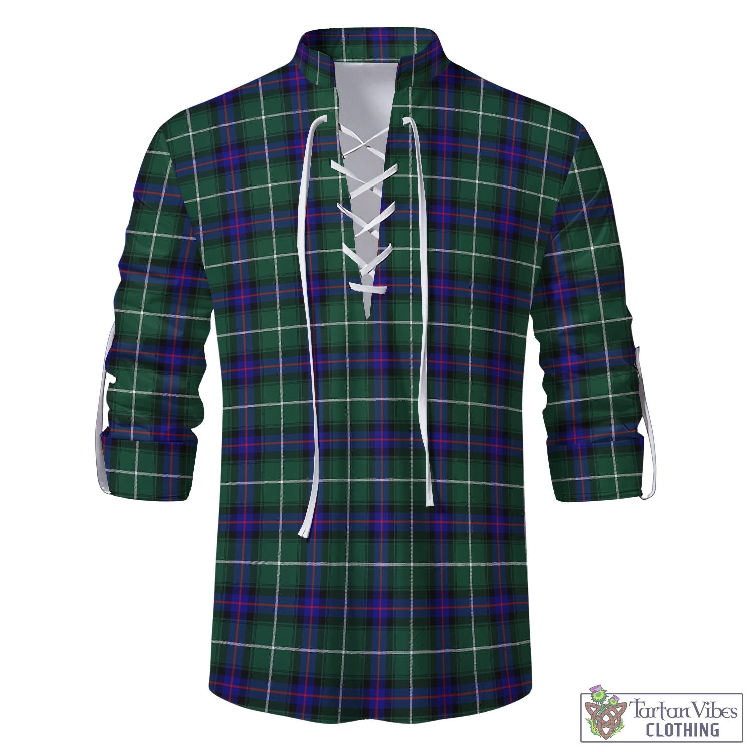 Tartan Vibes Clothing MacDonald of the Isles Hunting Modern Tartan Men's Scottish Traditional Jacobite Ghillie Kilt Shirt