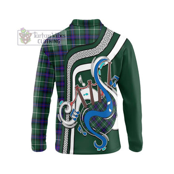 MacDonald of the Isles Hunting Modern Tartan Long Sleeve Polo Shirt with Epic Bagpipe Style