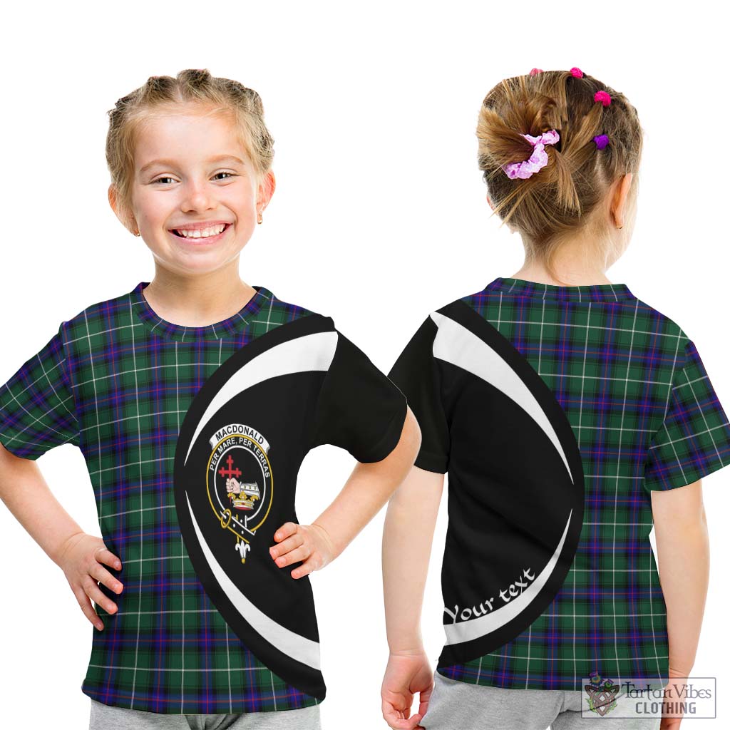 MacDonald of the Isles Hunting Modern Tartan Kid T-Shirt with Family Crest Circle Style - Tartan Vibes Clothing