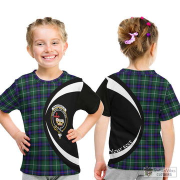 MacDonald of the Isles Hunting Modern Tartan Kid T-Shirt with Family Crest Circle Style