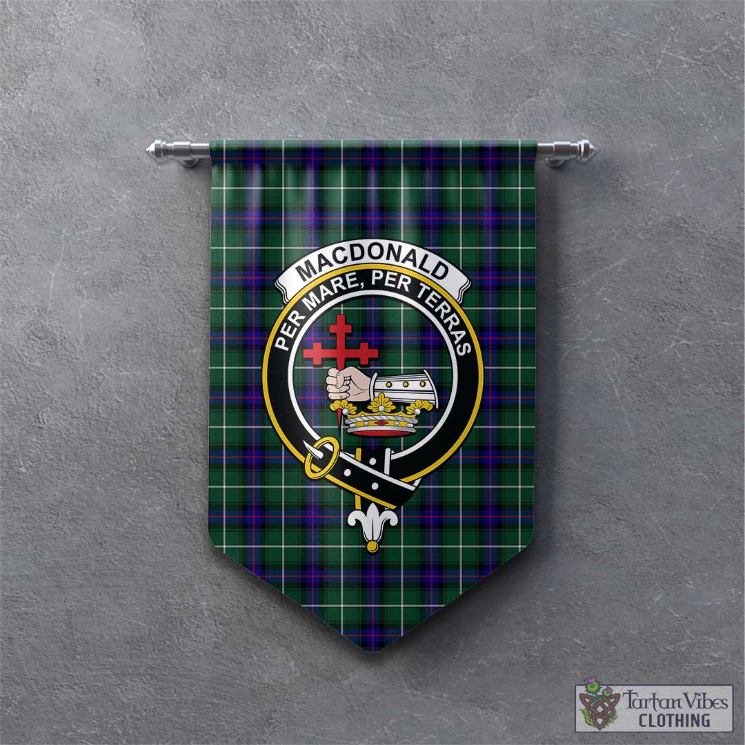 Tartan Vibes Clothing MacDonald of the Isles Hunting Modern Tartan Gonfalon, Tartan Banner with Family Crest