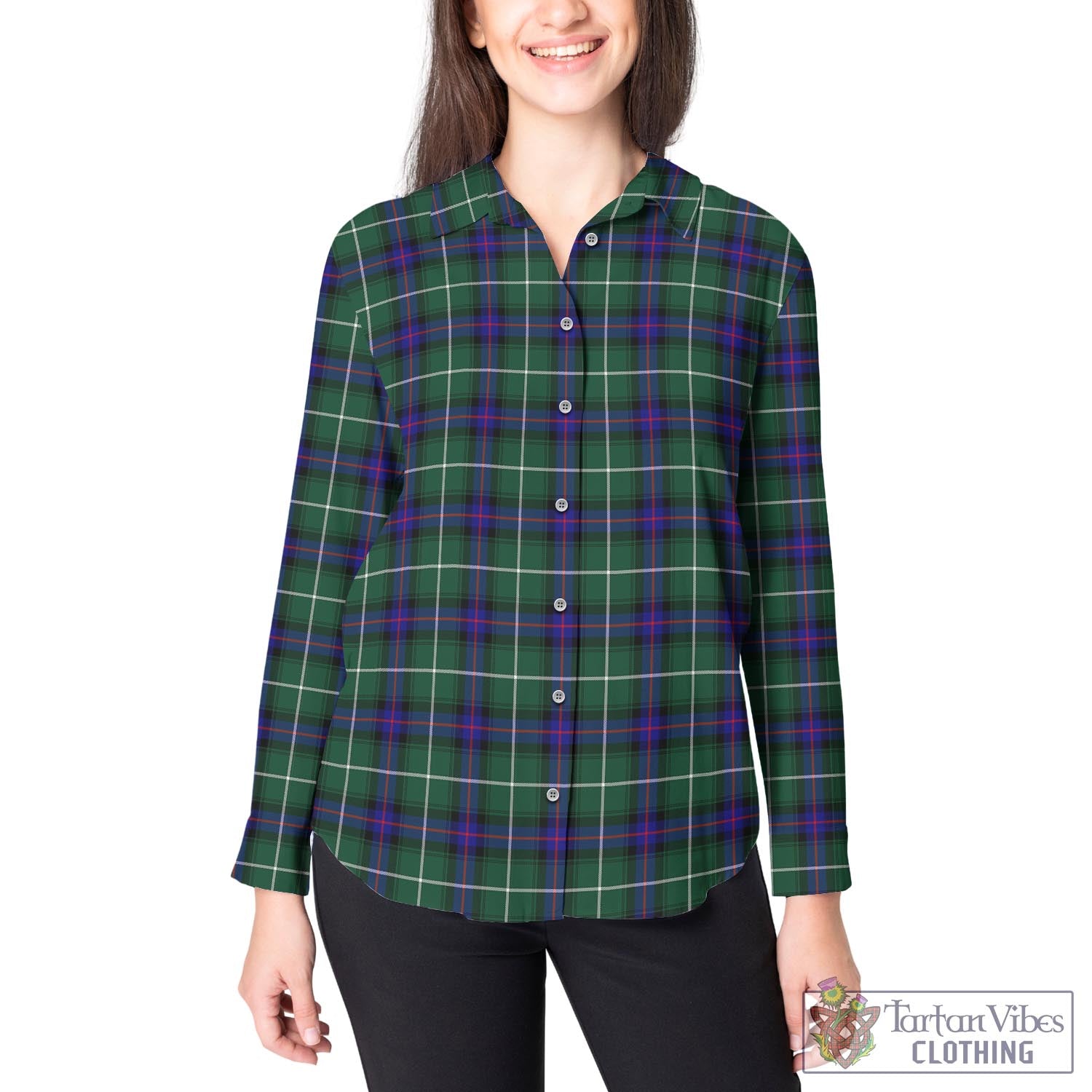 MacDonald of the Isles Hunting Modern Tartan Womens Casual Shirt