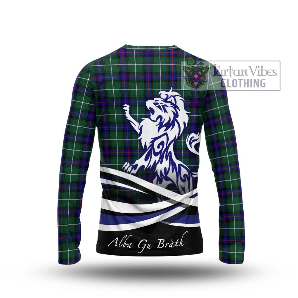 MacDonald of the Isles Hunting Modern Tartan Long Sleeve T-Shirt with Alba Gu Brath Regal Lion Emblem - Tartanvibesclothing Shop