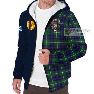 MacDonald of the Isles Hunting Modern Tartan Sherpa Hoodie Alba with Scottish Lion Royal Arm Half Style