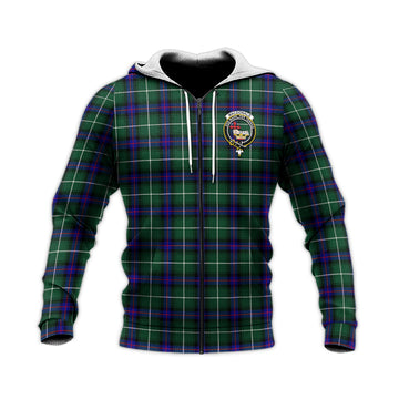 MacDonald of the Isles Hunting Modern Tartan Knitted Hoodie with Family Crest