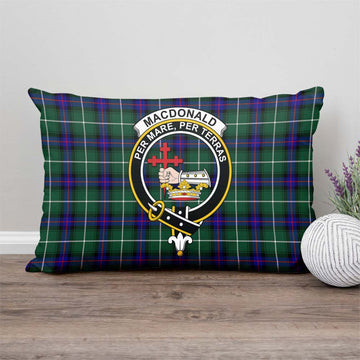 MacDonald of the Isles Hunting Modern Tartan Pillow Cover with Family Crest