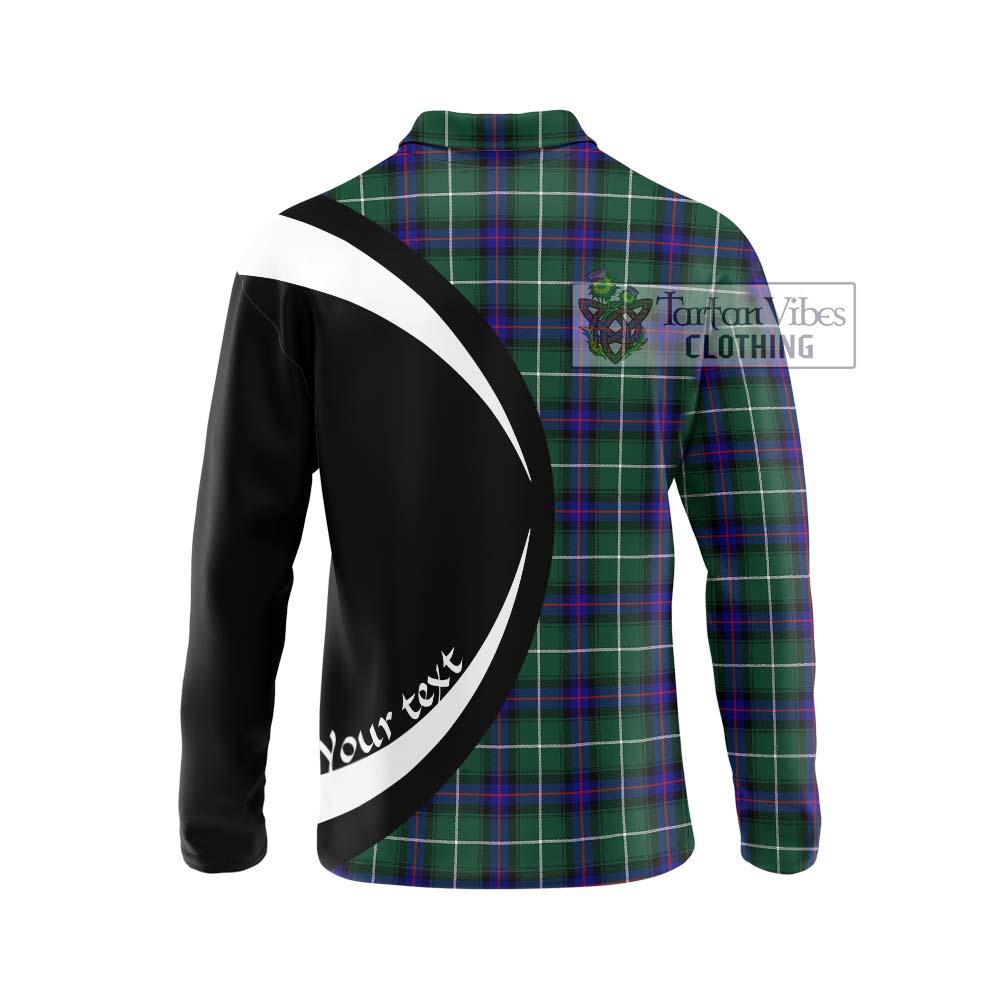 MacDonald of the Isles Hunting Modern Tartan Long Sleeve Polo Shirt with Family Crest Circle Style - Tartan Vibes Clothing