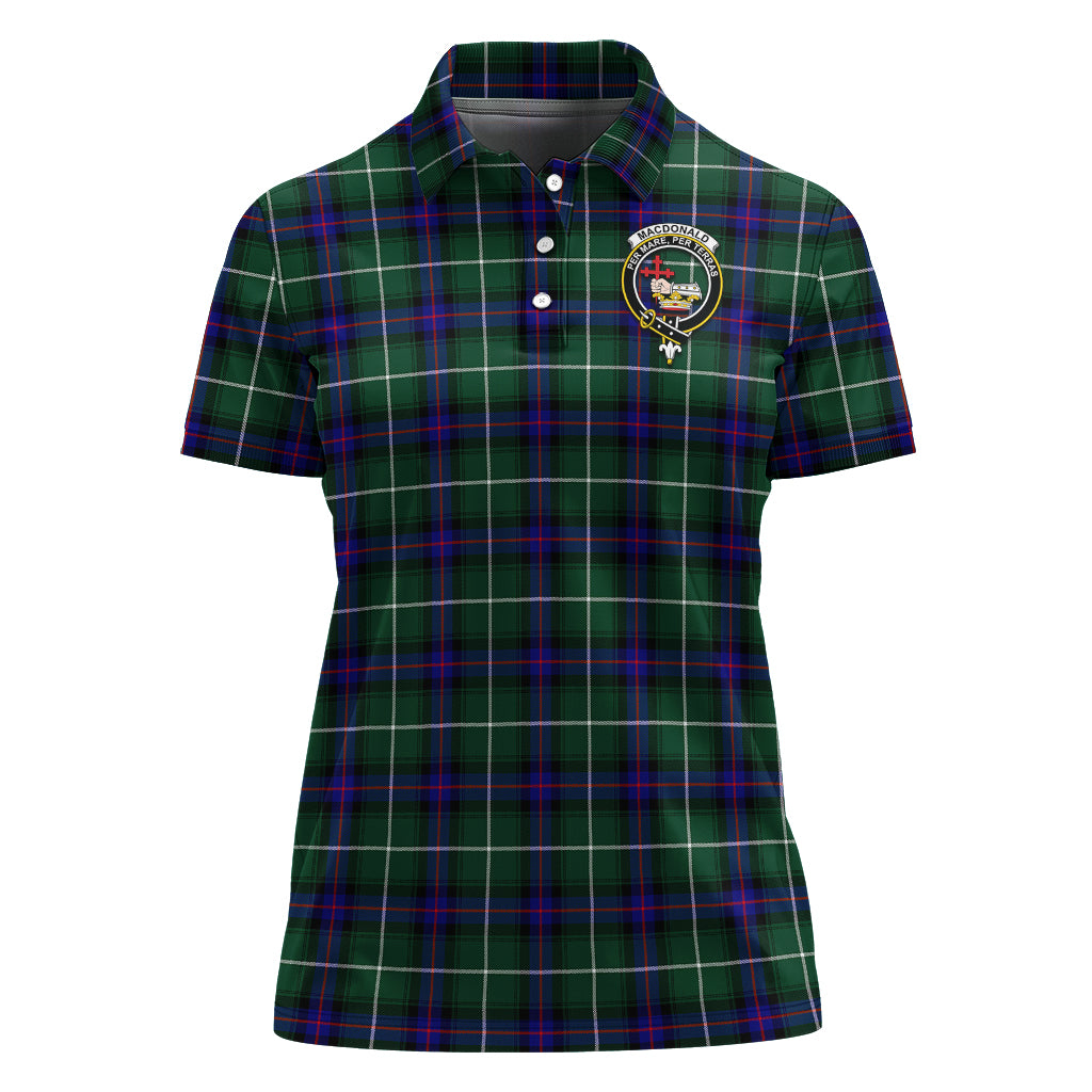 macdonald-of-the-isles-hunting-modern-tartan-polo-shirt-with-family-crest-for-women