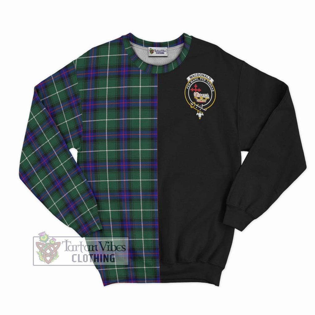 MacDonald of the Isles Hunting Modern Tartan Sweatshirt with Family Crest and Half Of Me Style - Tartanvibesclothing Shop