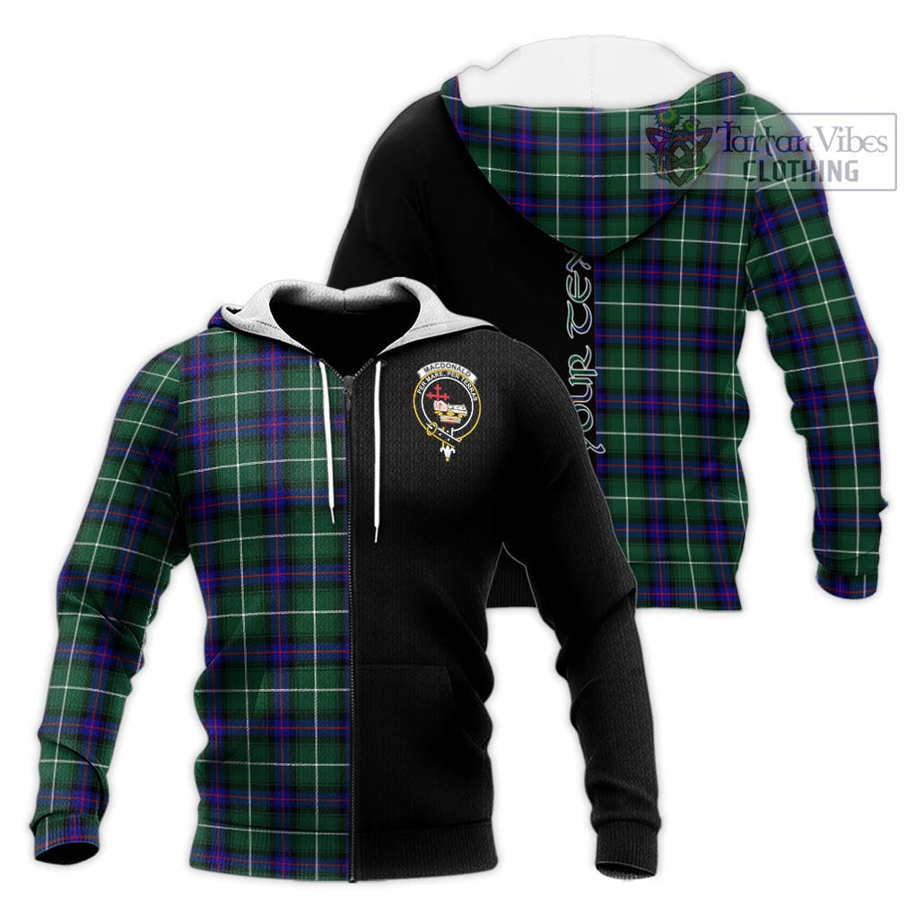 MacDonald of the Isles Hunting Modern Tartan Knitted Hoodie with Family Crest and Half Of Me Style Unisex Knitted Zip Hoodie - Tartanvibesclothing Shop