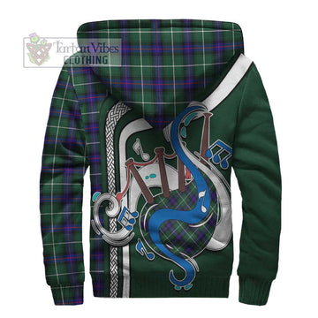 MacDonald of the Isles Hunting Modern Tartan Sherpa Hoodie with Epic Bagpipe Style