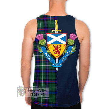 MacDonald of the Isles Hunting Modern Tartan Men's Tank Top Alba with Scottish Lion Royal Arm Half Style