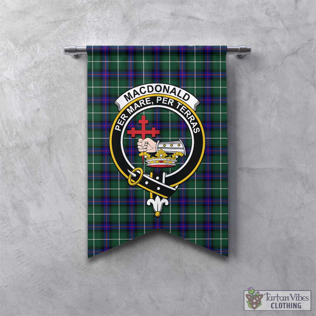 Tartan Vibes Clothing MacDonald of the Isles Hunting Modern Tartan Gonfalon, Tartan Banner with Family Crest