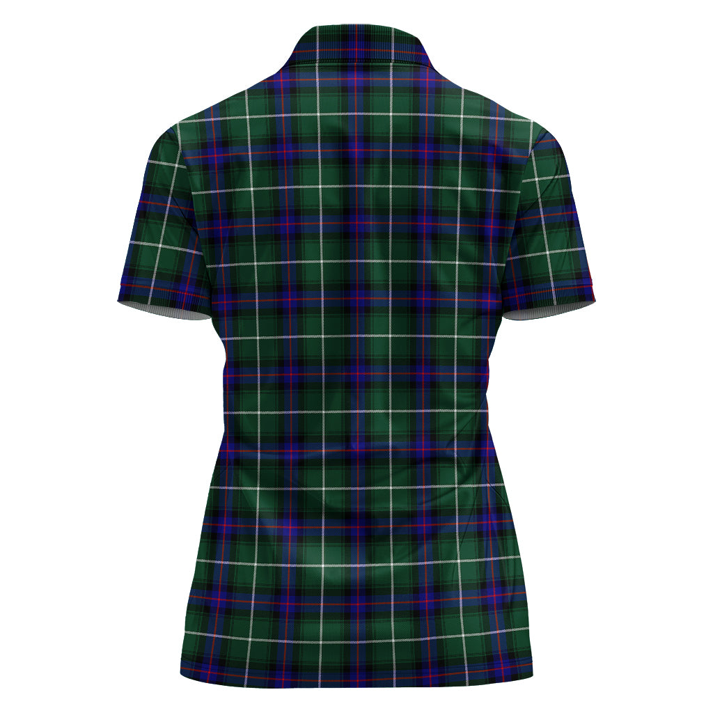 macdonald-of-the-isles-hunting-modern-tartan-polo-shirt-with-family-crest-for-women