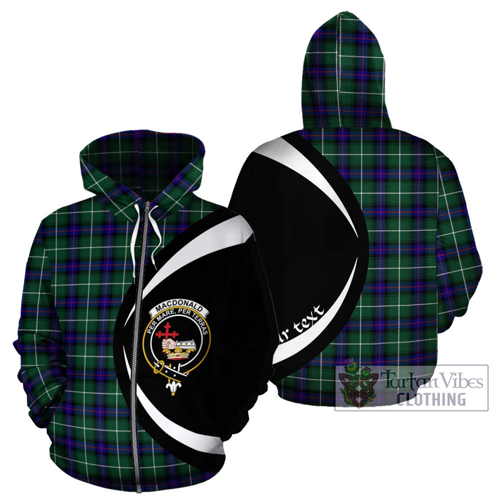 Tartan Vibes Clothing MacDonald of the Isles Hunting Modern Tartan Hoodie with Family Crest Circle Style