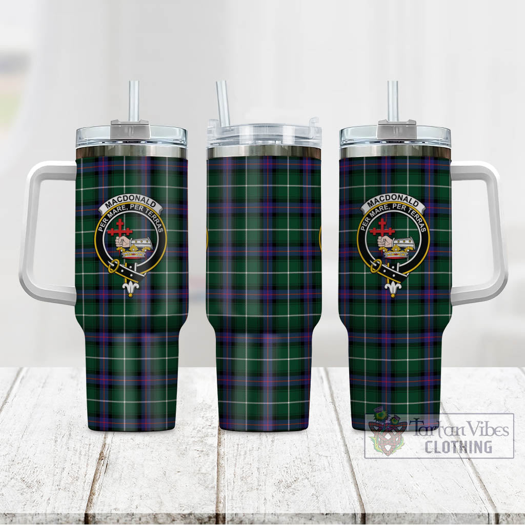 Tartan Vibes Clothing MacDonald of the Isles Hunting Modern Tartan and Family Crest Tumbler with Handle