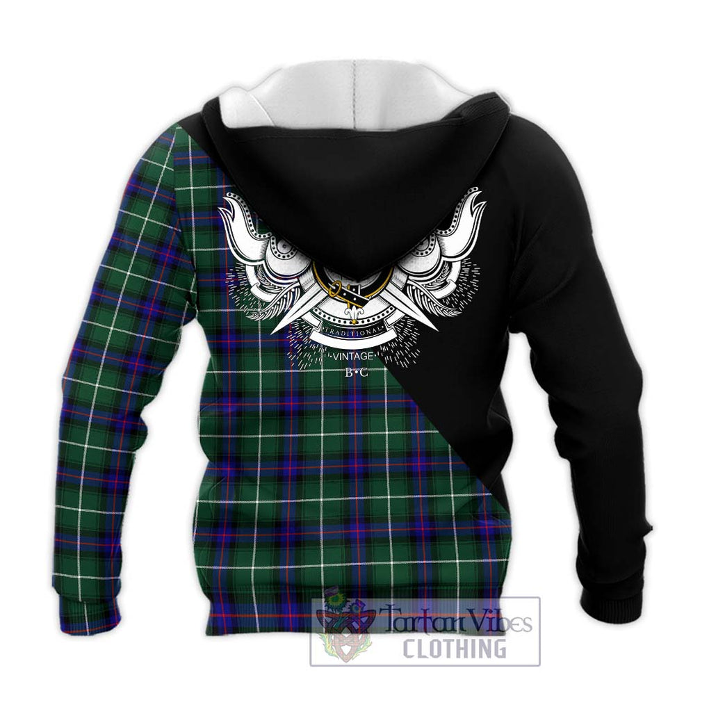 MacDonald of the Isles Hunting Modern Tartan Knitted Hoodie with Family Crest and Military Logo Style - Tartanvibesclothing Shop