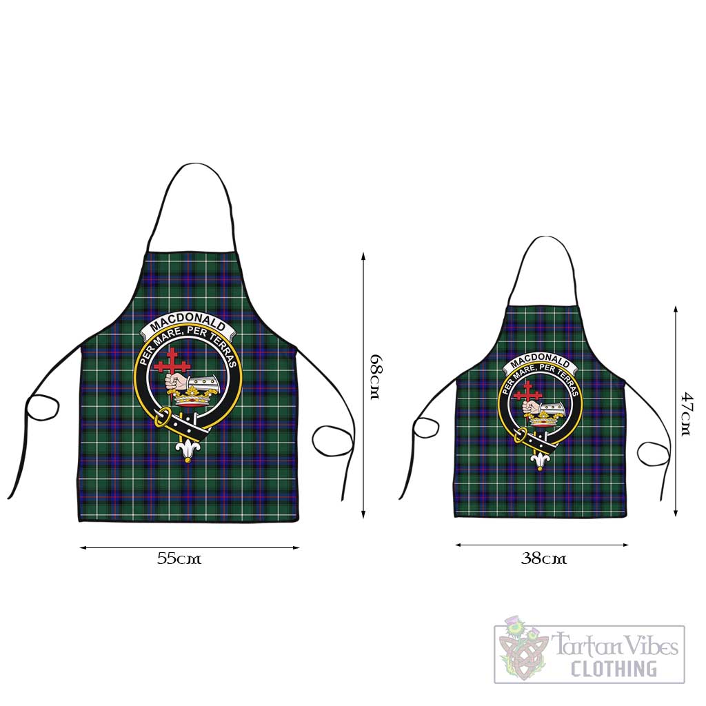 MacDonald of the Isles Hunting Modern Tartan Apron with Family Crest Black L 55x68 cm - Tartan Vibes Clothing