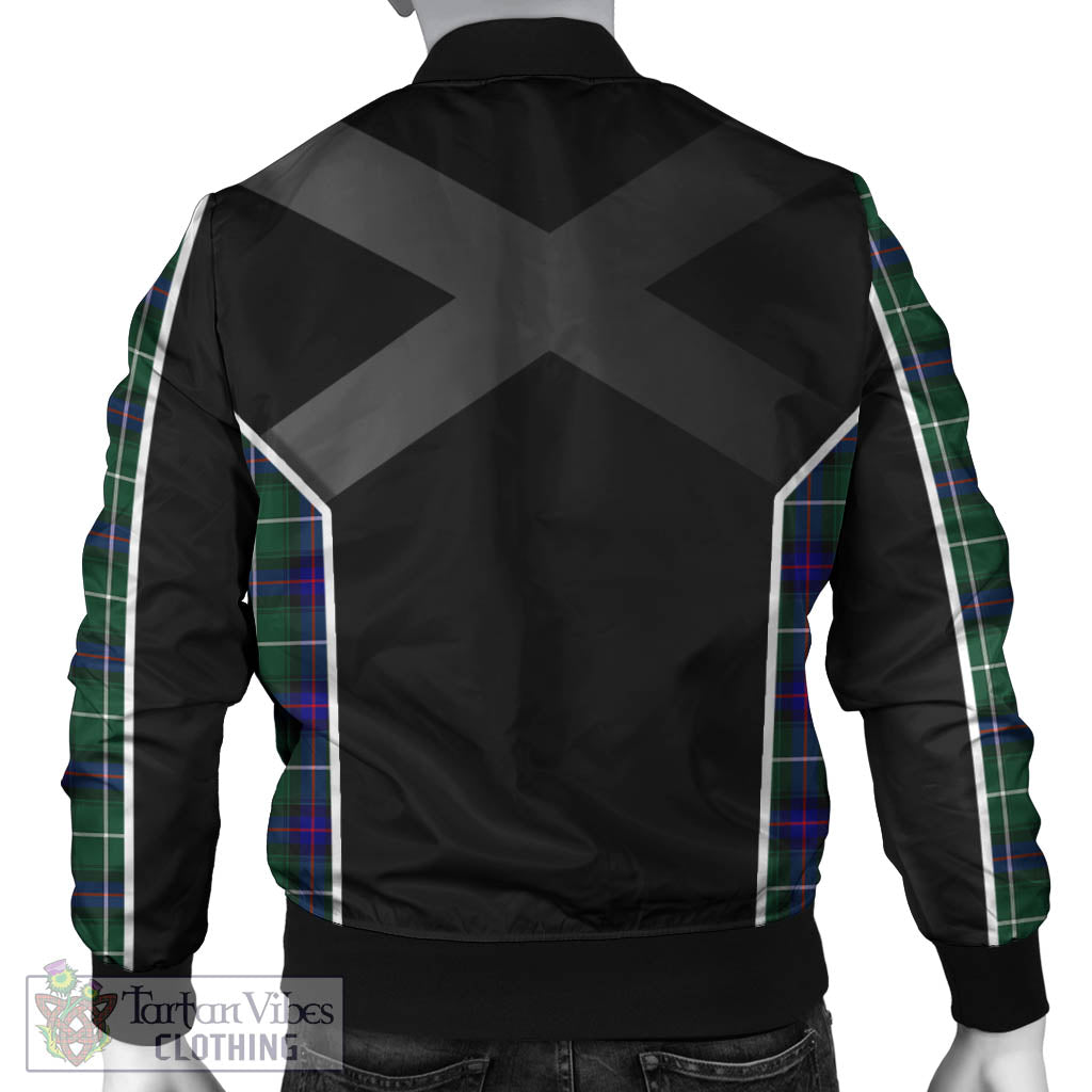 Tartan Vibes Clothing MacDonald of the Isles Hunting Modern Tartan Bomber Jacket with Family Crest and Scottish Thistle Vibes Sport Style