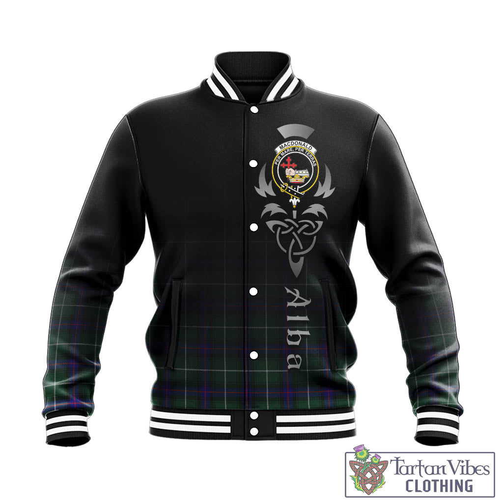 Tartan Vibes Clothing MacDonald of the Isles Hunting Modern Tartan Baseball Jacket Featuring Alba Gu Brath Family Crest Celtic Inspired