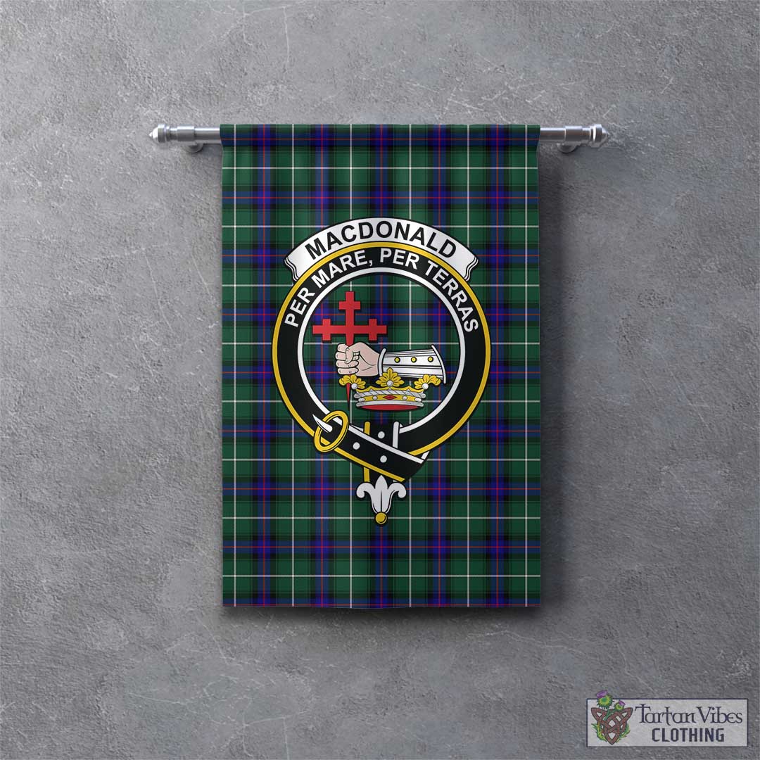 Tartan Vibes Clothing MacDonald of the Isles Hunting Modern Tartan Gonfalon, Tartan Banner with Family Crest