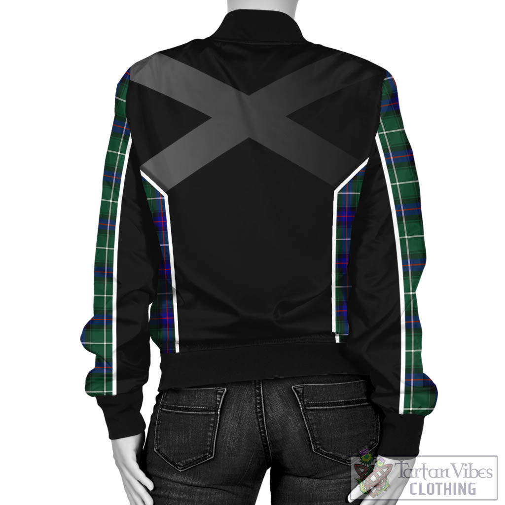 Tartan Vibes Clothing MacDonald of the Isles Hunting Modern Tartan Bomber Jacket with Family Crest and Scottish Thistle Vibes Sport Style