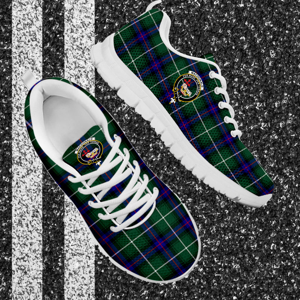 MacDonald of the Isles Hunting Modern Tartan Sneakers with Family Crest - Tartan Vibes Clothing