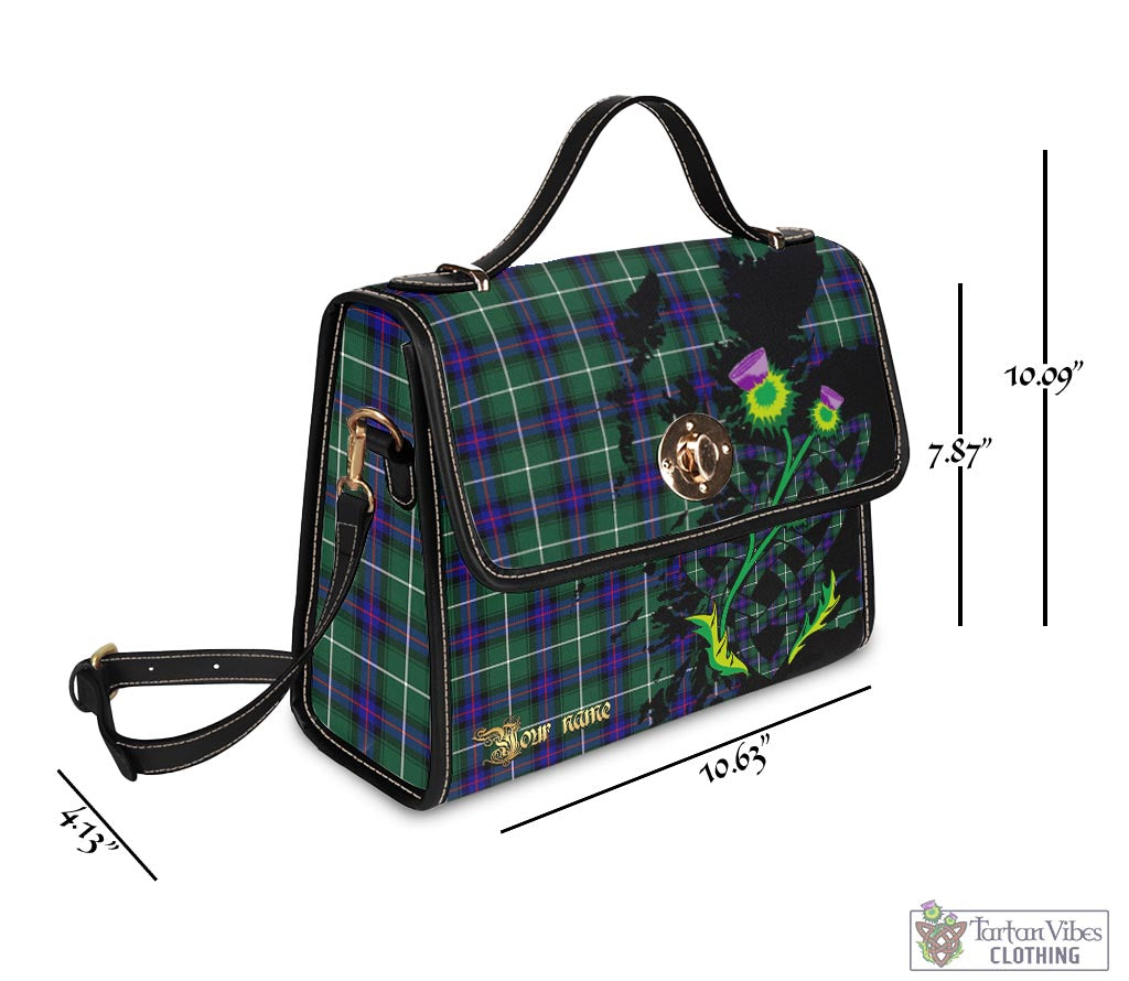 Tartan Vibes Clothing MacDonald of the Isles Hunting Modern Tartan Waterproof Canvas Bag with Scotland Map and Thistle Celtic Accents