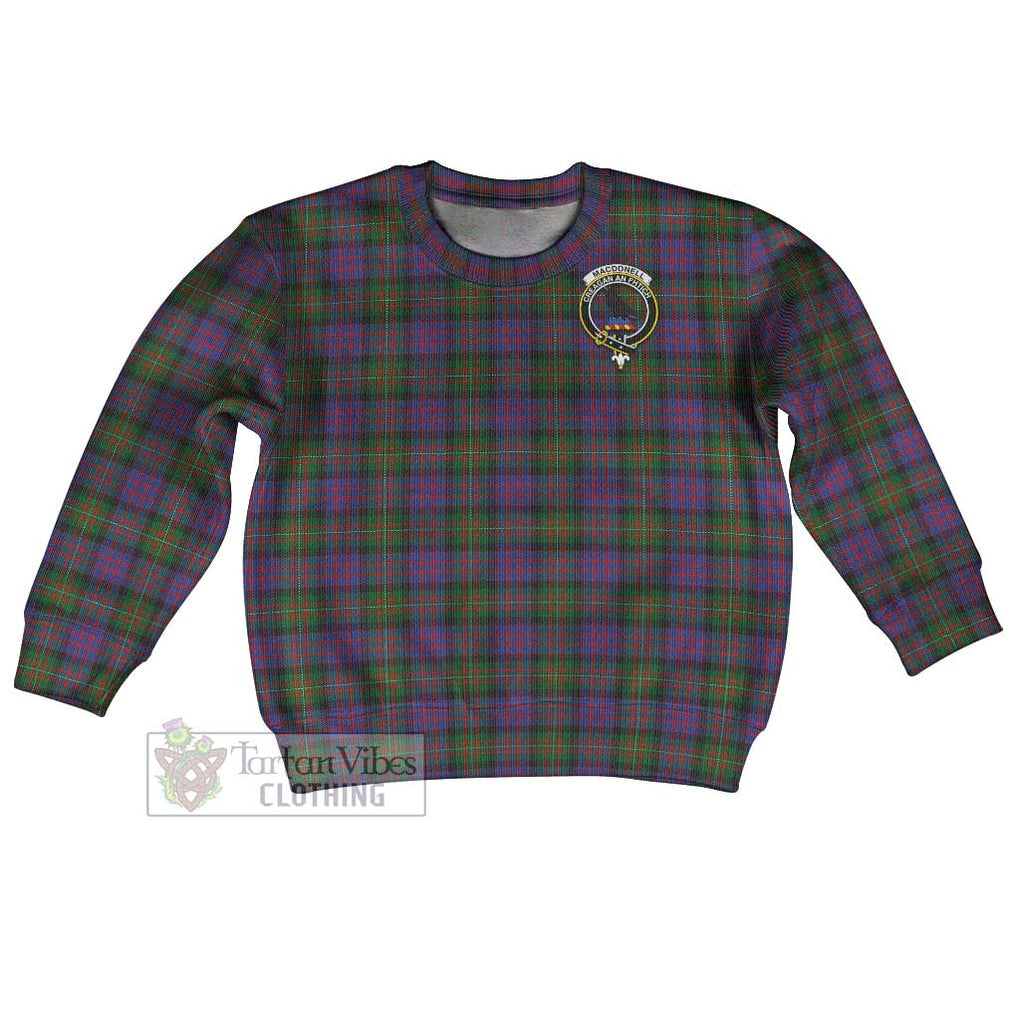 Tartan Vibes Clothing MacDonell (McDonell) Tartan Kid Ugly Sweater with Family Crest