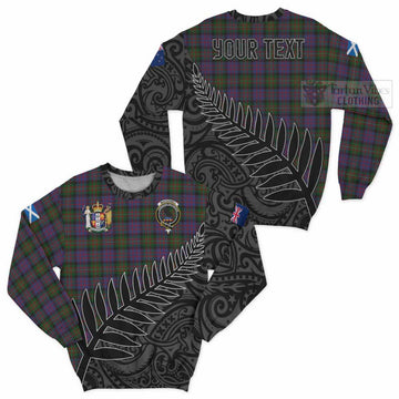 MacDonell (McDonell) Crest Tartan Sweatshirt with New Zealand Silver Fern Half Style