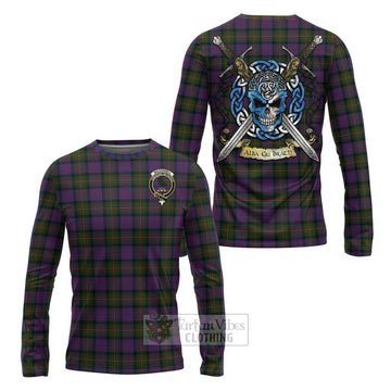 MacDonell (McDonell) Tartan Long Sleeve T-Shirt with Family Crest Celtic Skull Style