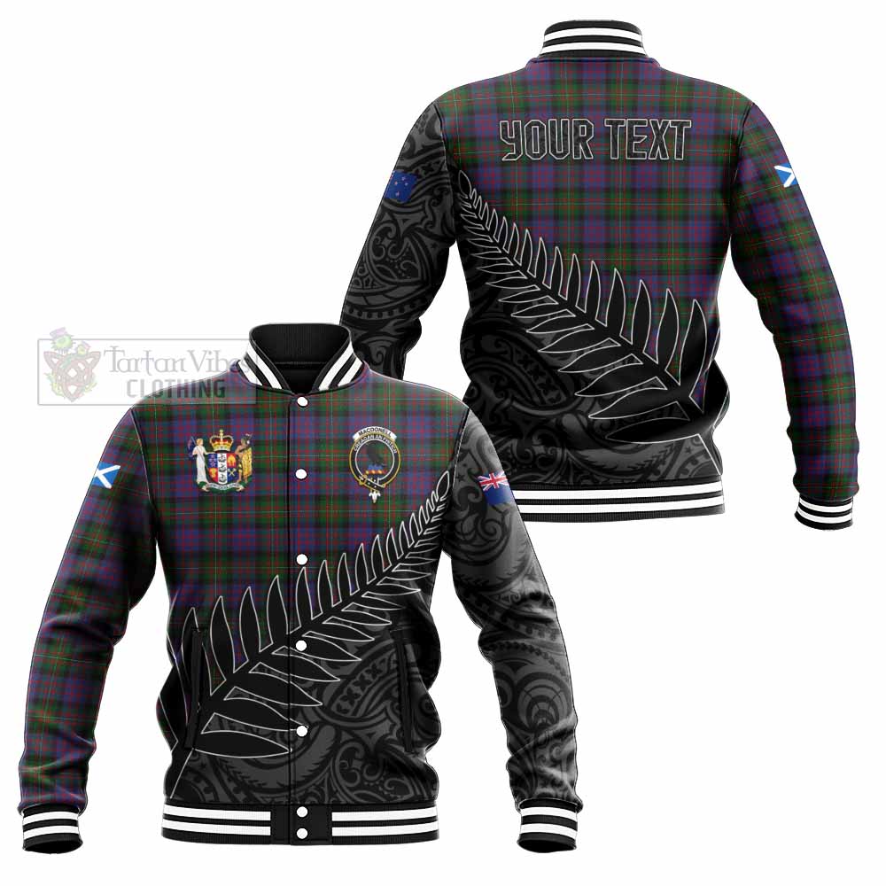 Tartan Vibes Clothing MacDonell (McDonell) Crest Tartan Baseball Jacket with New Zealand Silver Fern Half Style