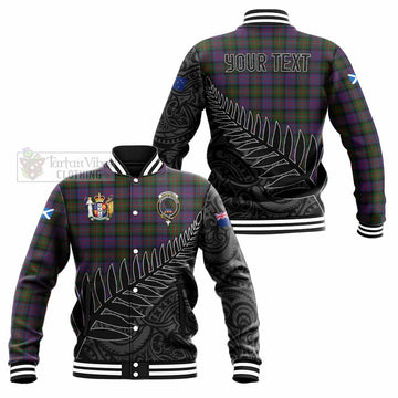 MacDonell (McDonell) Crest Tartan Baseball Jacket with New Zealand Silver Fern Half Style