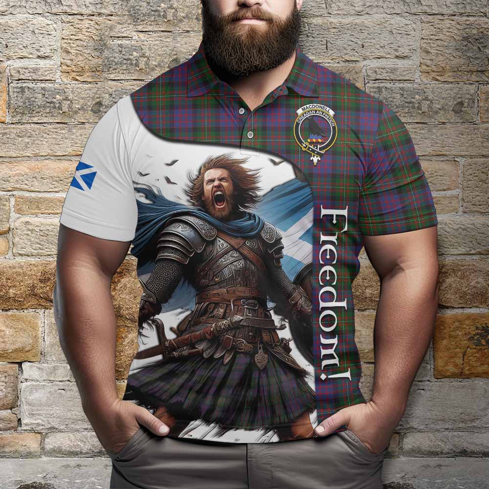 Tartan Vibes Clothing MacDonell (McDonell) Crest Tartan Polo Shirt Inspired by the Freedom of Scottish Warrior