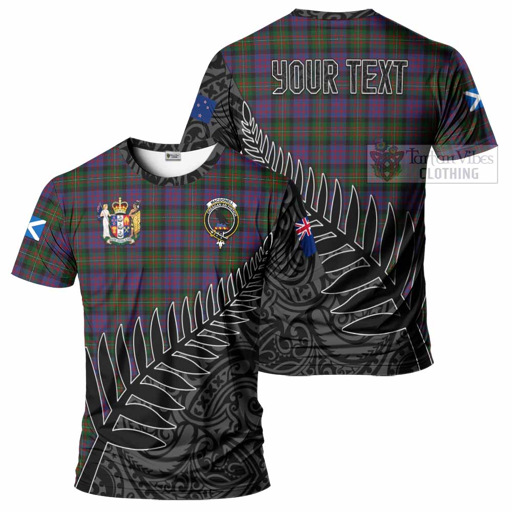 Tartan Vibes Clothing MacDonell (McDonell) Crest Tartan T-Shirt with New Zealand Silver Fern Half Style