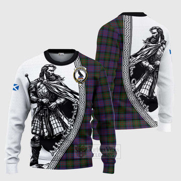 MacDonell (McDonell) Tartan Clan Crest Knitted Sweater with Highlander Warrior Celtic Style Unisex - Tartan Vibes Clothing