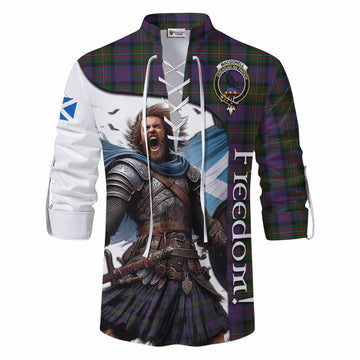 MacDonell (McDonell) Crest Tartan Ghillie Kilt Shirt Inspired by the Freedom of Scottish Warrior