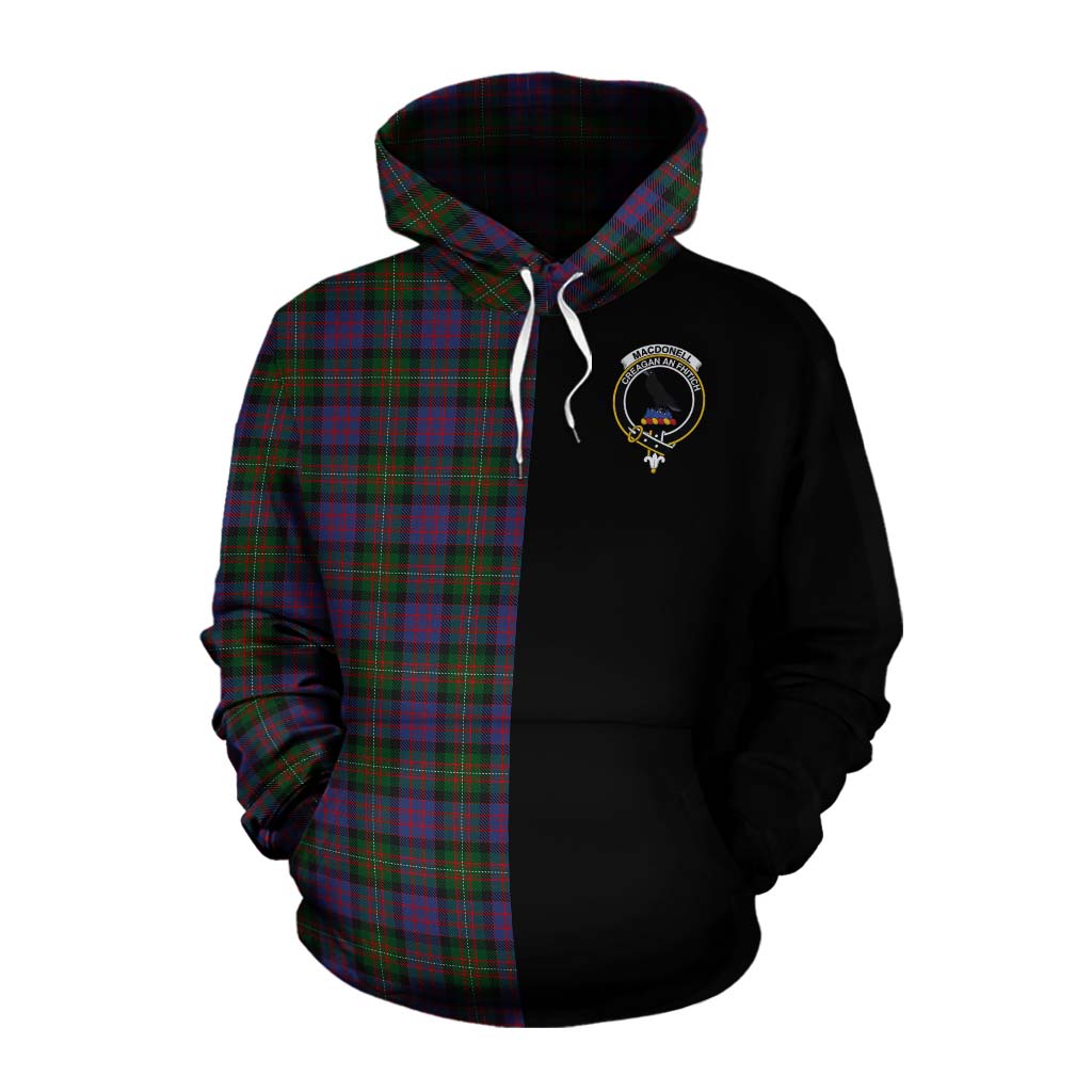 Tartan Vibes Clothing MacDonell (McDonell) Tartan Cotton Hoodie with Family Crest and Half Of Me Style