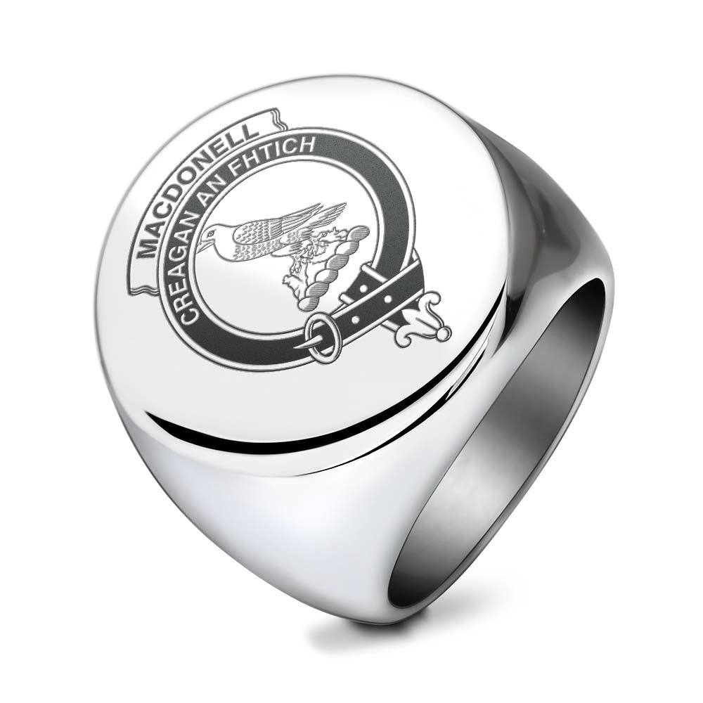 Tartan Vibes Clothing MacDonell (McDonell) Clan Crest Engraved Ring