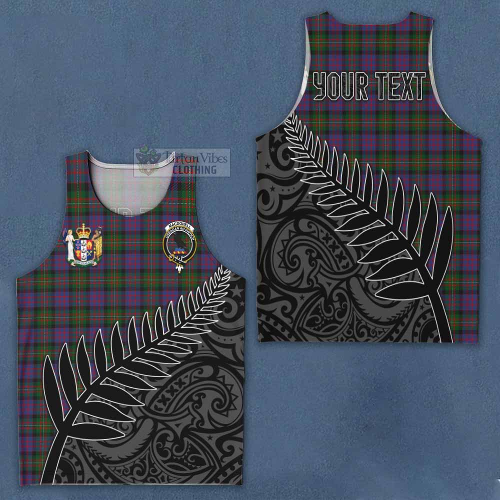 Tartan Vibes Clothing MacDonell (McDonell) Crest Tartan Men's Tank Top with New Zealand Silver Fern Half Style