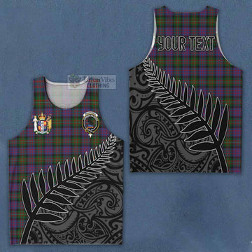 MacDonell (McDonell) Crest Tartan Men's Tank Top with New Zealand Silver Fern Half Style