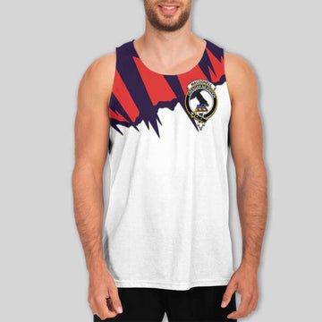 MacDonell (McDonell) Clan Crest Men's Tank Top with Retro Sport Style Men - 2D-tartanvibesclothing