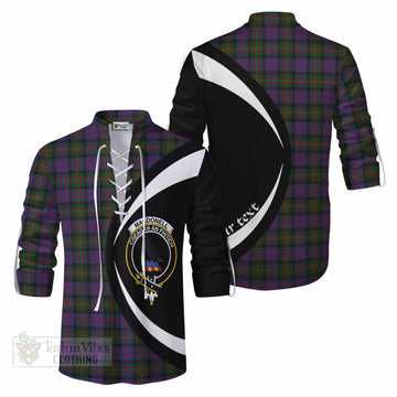 MacDonell (McDonell) Tartan Ghillie Kilt Shirt with Family Crest Circle Style