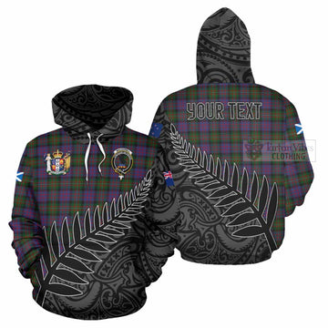 MacDonell (McDonell) Crest Tartan Hoodie with New Zealand Silver Fern Half Style