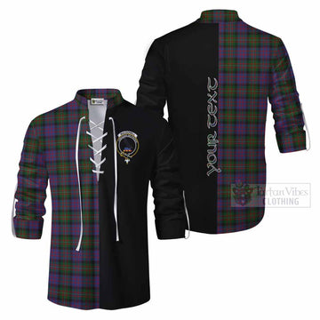 MacDonell (McDonell) Tartan Ghillie Kilt Shirt with Family Crest and Half Of Me Style