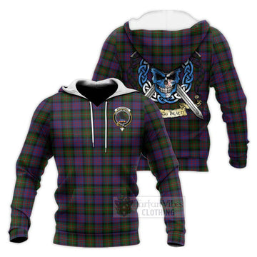 MacDonell (McDonell) Tartan Knitted Hoodie with Family Crest Celtic Skull Style