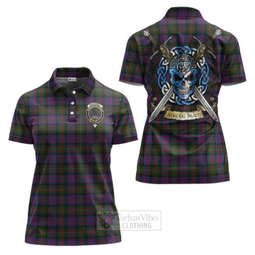 MacDonell (McDonell) Tartan Women's Polo Shirt with Family Crest Celtic Skull Style