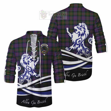 MacDonell (McDonell) Tartan Ghillie Kilt Shirt with Alba Gu Brath Regal Lion Emblem